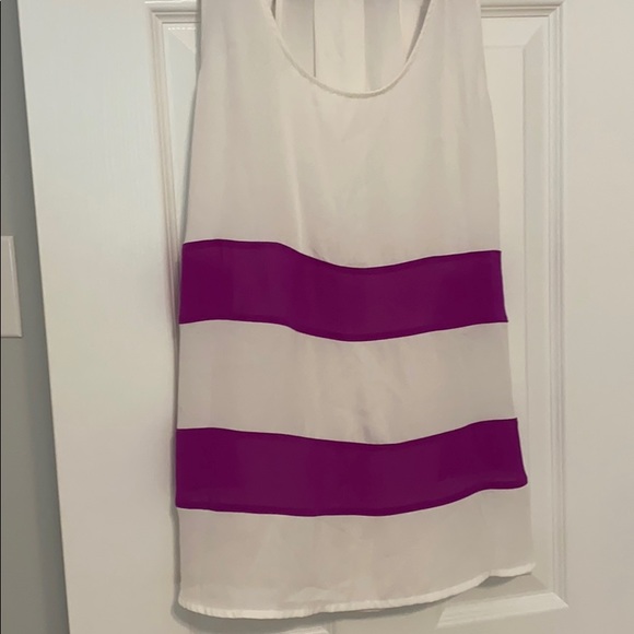 Cross Back Magenta Color Block Tank- S - Picture 4 of 5